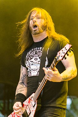 Holt as a member of Slayer at the Ursynalia 2012 Festival in Warsaw, Poland