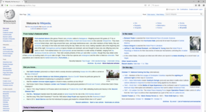 Снимок экрана Waterfox версии 55.2.2, работающего в Windows 10, показывает английскую Википедию