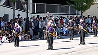 Дети изображают воинов Бяккотая на ежегодном фестивале «Айдзу Мацури» (会津まつり). 2006 год.