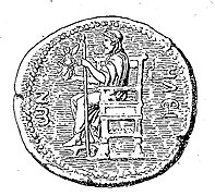 Зевс у Олимпији, приказ на кованици