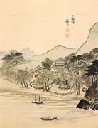 소악루(小岳樓),현재 강서구 가양동 성산 기슭에 있던 누각, 종이에 담채, 간송미술관