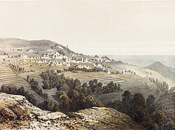Abeyn maisemaa van de Velden maalauksessa vuodelta 1857.