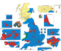 The notional results of the 2019 election, if they had taken place under boundaries recommended by the Sixth Periodic Review. 2019UKElectionNominalMap.svg