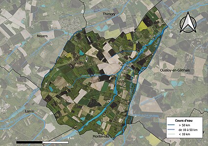 Carte orthophotographique de la commune en 2016.