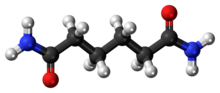 Ball-and-stick model of the adipamide molecule
