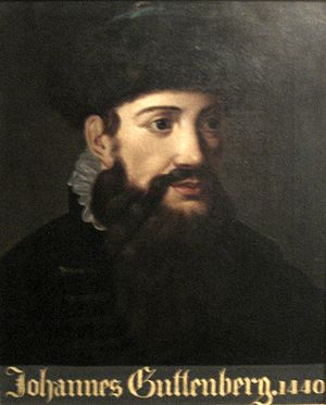 Anonymous portrait of Johannes Gutenberg dated...