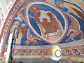 Kirkens eldste kalkmaleri fra romansk tid men senere kraftig restaurert