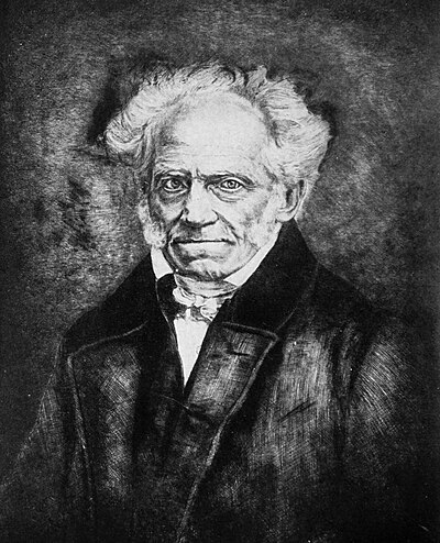 drawing of philosopher Arthur Schopenhauer