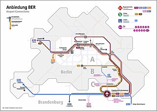 Plano do transporte público com a S-Bahn-Berlim