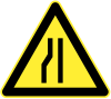 Road narrows on left