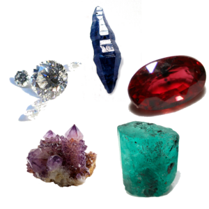 The five cardinal gems of antiquity. Clockwise...