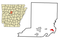 Location in Conway County and the state of Arkansas