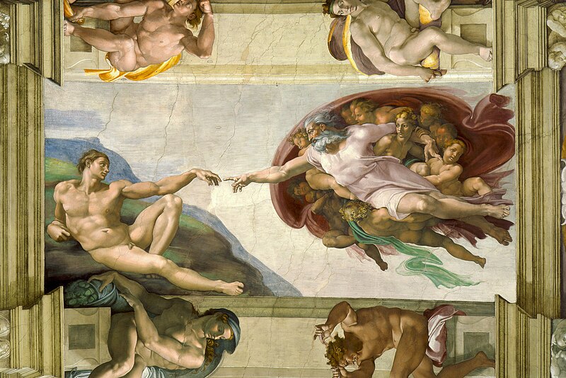 Design mirror the creation of adam - Michelangelo