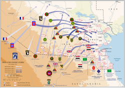 Ground operations during Operation Desert Storm, with the 82nd Airborne Division positioned at the left flank DesertStormMap v2.svg