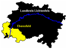 Poziția Ebensfeld pe harta districtului Lichtenfels