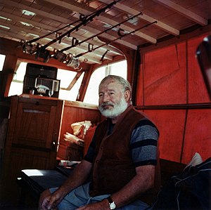 American Author Ernest Hemingway aboard his Ya...
