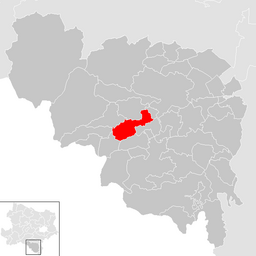 Kommunens läge i distriktet Neunkirchen