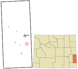 Location in Goshen County and the state of Wyoming