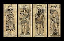 Jean Goujon, The Four Seasons, reliefs on the Hotel Carnavalet, Paris, c. 1550s. Goujon, les quatre saisons 02.JPG