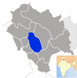 Location of Mandi district in Himachal Pradesh