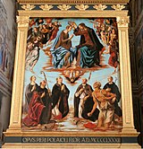 Coronation of the Virgin, Sant'Agostino, San Gimignano, signed and dated 1483
