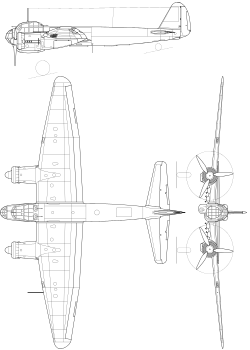 A Ju 88 A-4 többnézeti rajza