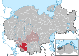 Läget för kommunen Krembz i Landkreis Nordwestmecklenburg