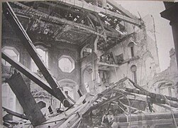 La synagogue détruite par les bombardement durant la seconde guerre mondiale