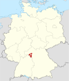 Tyskland, beliggenhed af Würzburg markeret