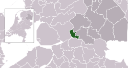 Highlighted position of Meppel in a municipal map of Drenthe