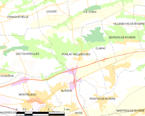 Poziția localității Ponlat-Taillebourg