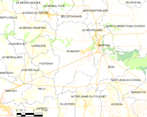 Poziția localității Romagny