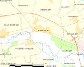 Mapa obce Mommenheim