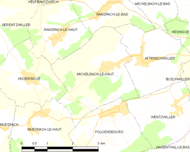 Mapa obce Michelbach-le-Haut