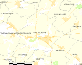 Mapa obce Chef-Boutonne