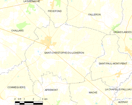 Mapa obce Saint-Christophe-du-Ligneron