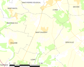Poziția localității Saint-Gaudent