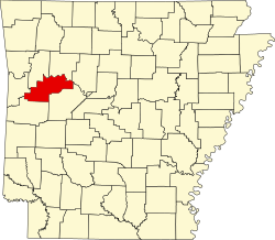 Karte von Logan County innerhalb von Arkansas