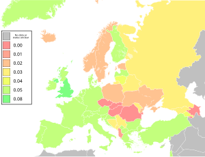 Map of Europe with BAC levels