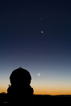 Conjunction of Mercury and Venus, align above ...
