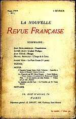 A Nouvelle Revue Française címlapja
