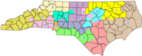 Північна Кароліна, 13 округів