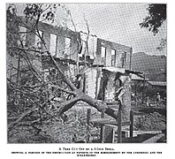 Ruines à Papeete causées par le bombardement.