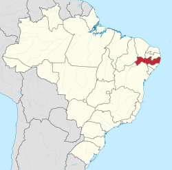 Location of State of Pernambuco in Brazil