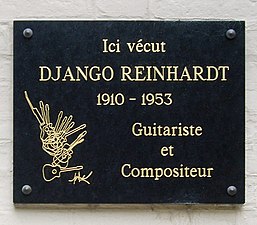 Le célèbre guitariste manouche Django Reinhardt vécut au no 6.