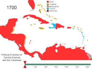 Political Evolution of Central America and the Caribbean from 1700 to present.