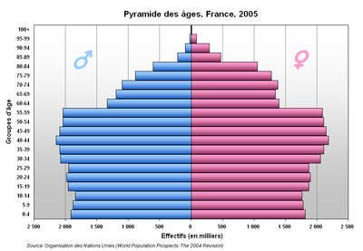 Resultado de imagen de piramide de natalidad francesa