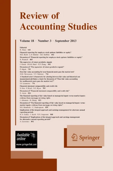 Cover of the Review of Accounting Studies