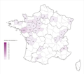 Reduktion der Gemeinden in Frankreich pro Département 2018