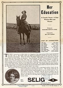 Description de l'image Release flier for HER EDUCATION, 1912.jpg.